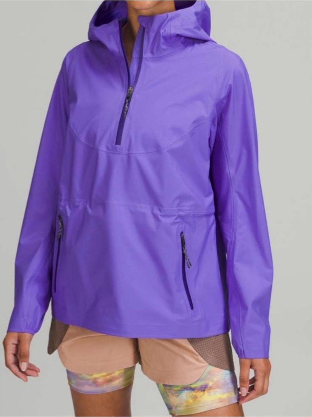 NWT Alululemon athletica Waterproof Hiking Half Zip Pullover in Electric Indigo
